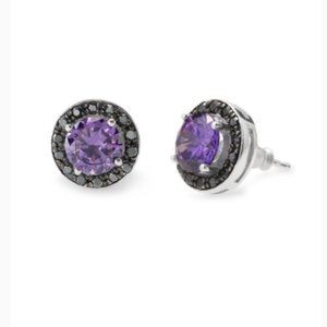 Stella & Dot Amethyst Tudor Stud earrings